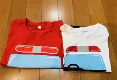 子供　Tシャツ 120 2枚セット　消防車　パトカー