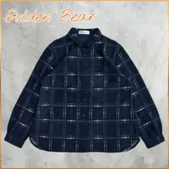 Golden Bear ネイビー チェック柄 シャツ L 長袖
