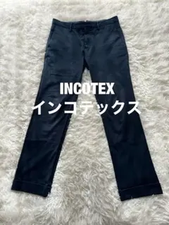 INCOTEX インコテックス スラックス パンツ コットン ネイビー 44