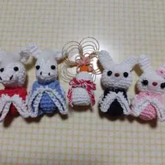 ウサギとウマとお餅のあみぐるみセット