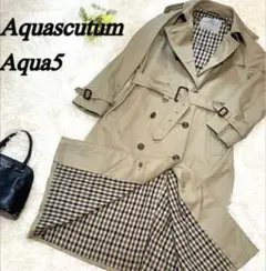【定番】アクアスキュータム トレンチコート ベルト付き 英国製 aqua5