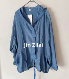 新品　Jin Zilai フードつきシアーシャツ ジャケット　Mサイズ