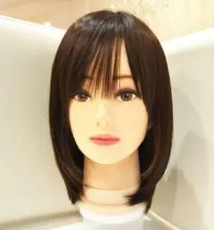 ✨断熱美女ウィッグ✨I型つむじ地肌✨深田恭子❣️艶髪!ゆる巻き✨美人セミロング✨
