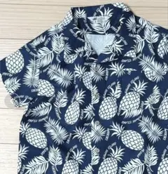 ZI-ON　接触冷感 アロハシャツ　ネイビー　パイナップル柄　130サイズ