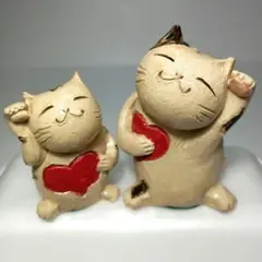 縁起物 金運 幸せ ハ一ト 招き猫 セット