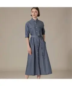 美品　マッキントッシュ　シャツワンピース　ペーパーデニムワンピース