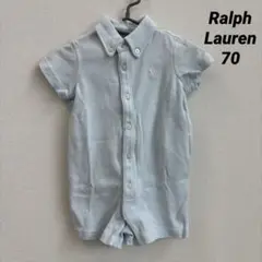 Ralph Lauren ロンパース 70 刺繍 ライトブルー