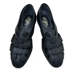 【新品】GLOBAL CLUB ブラックレザーグルカサンダル