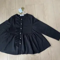 【新品】Khaki Koji フリルチュニック ブラック　M-L