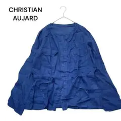 CHRISTIAN AUJARD ☆ノーカラージャケット　リネン100% フック