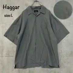 haggar ハガー オープン カラー シャツ 半袖 グレー ヴィンテージ L