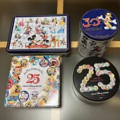 ディズニー 空缶 4個セット 25周年 30周年 プリンセス ミッキー