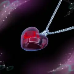 《美品》 バカラ クリスタルハート ネックレス レッド Ag925