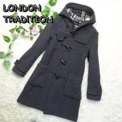 LONDON TRADITION ダッフルコート ウール チェック グレー 34