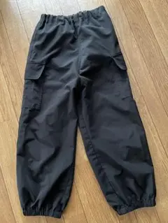 黒 カーゴパンツ ゴムウエスト
