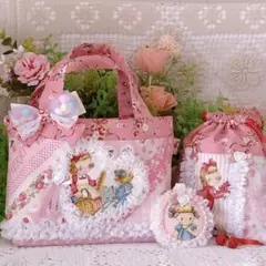 ஐ⋆*♡・:*マーガレット&ソフィー♡トートバッグ&巾着袋ஐ⋆*♡・:*