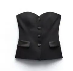 新品　ZARA ビスチェ　 黒　s