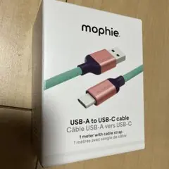 mophie USB-A-USB-C Charge Cable 1m ティール