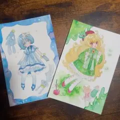 オリジナル手描きイラスト　⑨⑩セット