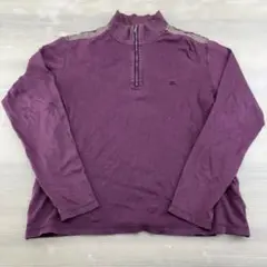 $ BURBERRY パープル ハーフジップ カットソー