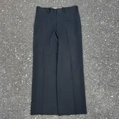 60s 70s メンズ ワイドスラックス センタープレス ツータック ブラック