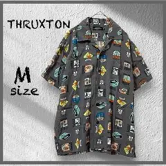 THRUXTON 半袖シャツ 総柄 個性的 カジュアル 開襟