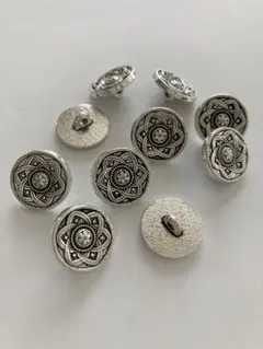 メタルボタン 花模様 10個セット