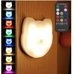 ✨新品✨LED タッチライト 充電式 かわいい 猫 ナイトライト リモコン付き