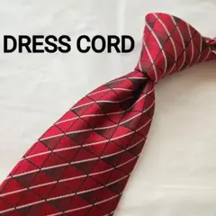 美品　DRESS CODE 赤 レッド　ダイヤモンド　チェック　 ネクタイ