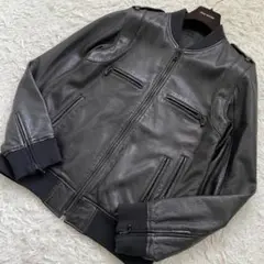 最高級ディアスキン ディスカバード レザージャケット 本革 M-L相当 黒