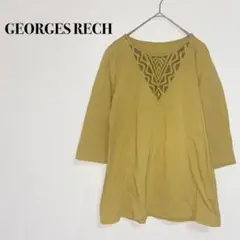 【ジョルジュレッシュ】 チュニック カットソー 刺繍デザイン 七分袖 マスタード