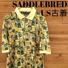 SADDLEBRED 半袖ポロシャツ 総柄ポロシャツ US古着 アメリカ古着