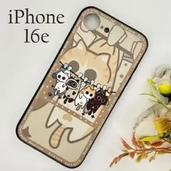 iPhone16eケース アニマル ソフトTPU背面B ☆おまけガラスフィルム付