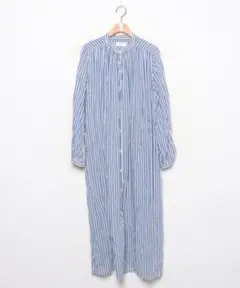 青白ストライプ ロングシャツワンピース SLIBE IENA
