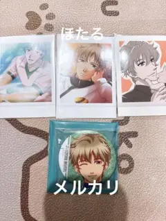 ときメモGS 2nd 若王子 バースデー缶バッジ チェキ風ブロマイド セット