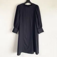 ロートレアモン 黒 ブラック ロングワンピース 36 ストレッチ DMW