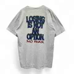 90s NO FEAR 両面プリントTシャツ グレー XLサイズ 929