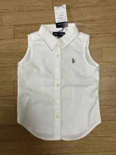 【更に値下げ】【新品】ラルフローレン　ノースリーブ　シャツ 100 白