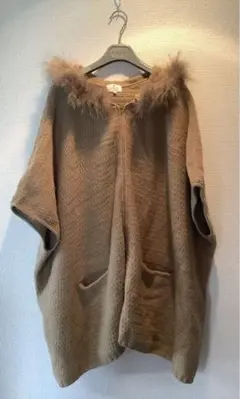 Lanvin en Bleu ランバンオンブルー ポンチョ コート ファー
