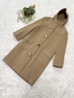 【極美品】モンゴメリー ロングダッフルコート ヘリンボーン キャメル