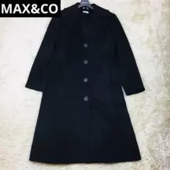 【極美品】MAXu0026CO ロングコート マキシ丈 ウール Aライン ブラック 黒