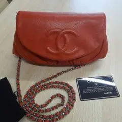 CHANEL オレンジ ショルダーバッグ
