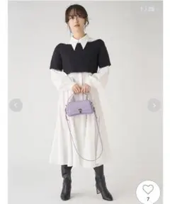 セルフォード ショートニット付きシャツワンピース