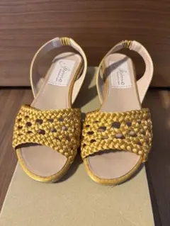 【美品】gaimo サテンメッシュスリングバックサンダル 35サイズ