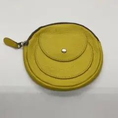 美品本革丸型ポーチ 財布 ウォレット