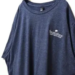 ディストリクト タッチストーン ロゴ刺繍 Tシャツ ネイビー紺色 3XL古着