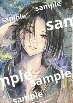 手描きイラスト　オリジナルイラスト　アナログイラスト　水彩画　原画
