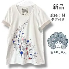 【新品】タグ付き レディース Tシャツ スカラー 半袖 アニマル アートプリント