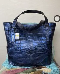 【新春価格】JRA認定 ポロサスクロコトートバック 特別染めクロコダイルバック