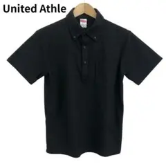 United Athle ブラックポロシャツ　胸ポケット　シンプル　ブラック　M